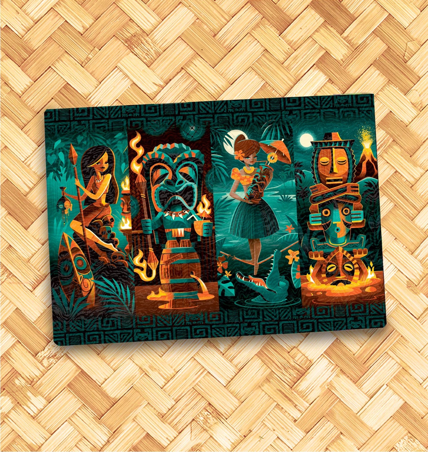 Jeff Granito's 'Tiki Portraits' Glass Cutting Board - Rolling Pre-Order / Ready to Ship!