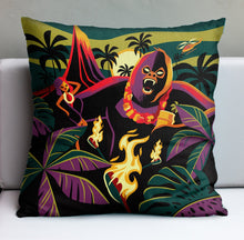 Load image into Gallery viewer, Jeff Granito&#39;s &#39;Tiki Kong&#39; Pillow Cover - Ready to Ship! (FREE SHIPPING in U.S.)
