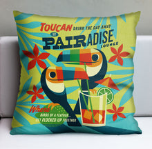 Load image into Gallery viewer, Jeff Granito&#39;s &#39;Toucan Pairadise&#39; Pillow Cover - Ready to Ship! (FREE SHIPPING in U.S.)
