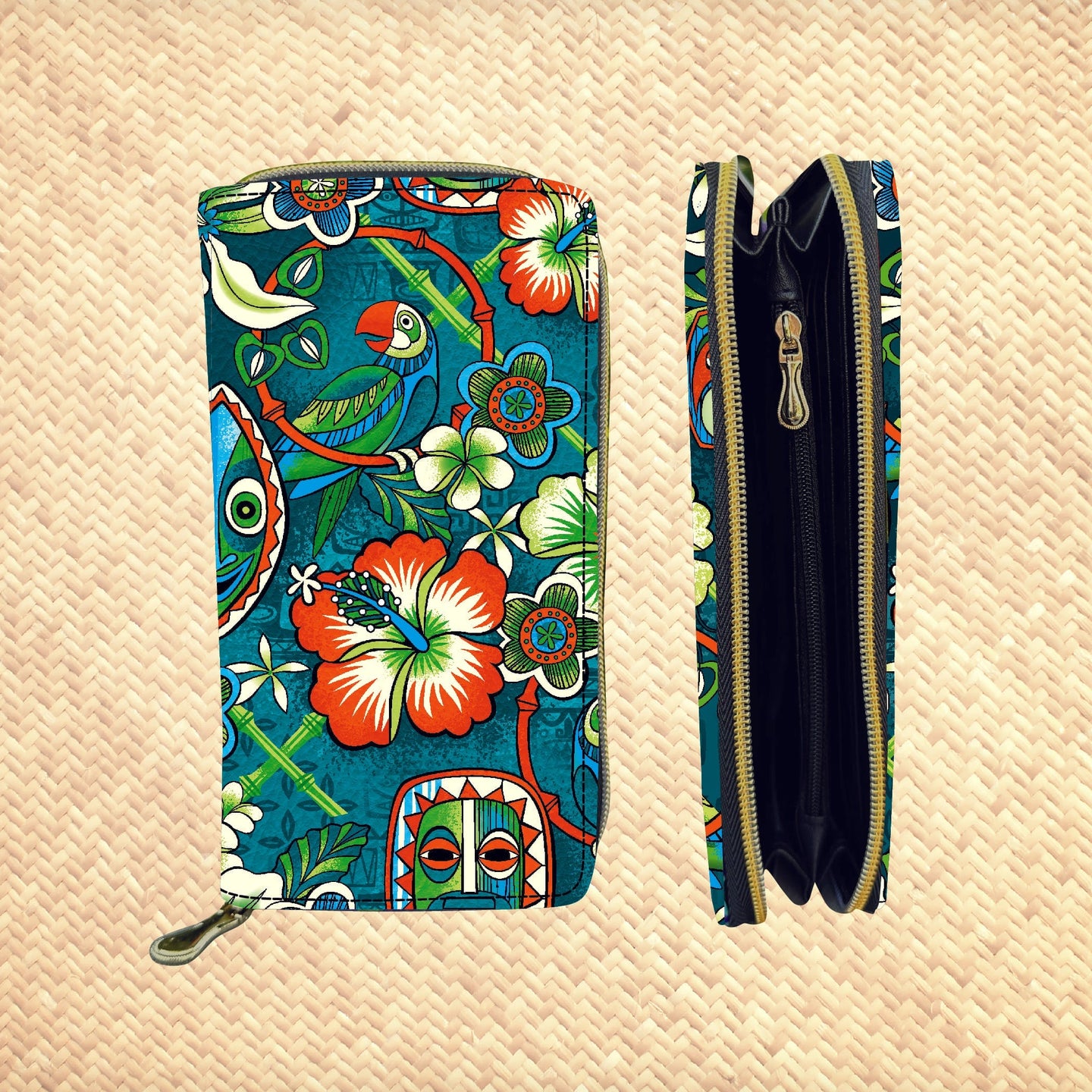 'Tropic Serenade' Zippered Wallet