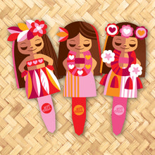 Load image into Gallery viewer, Jeff Granito's 'Hula Valentines' Metal Yard Stake Set of THREE (3) - Pre-Order
