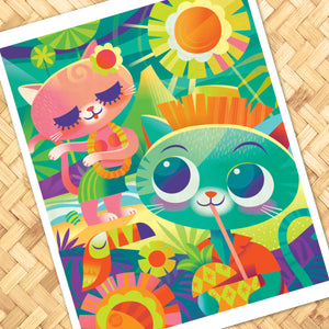 Vacay Kitties Print