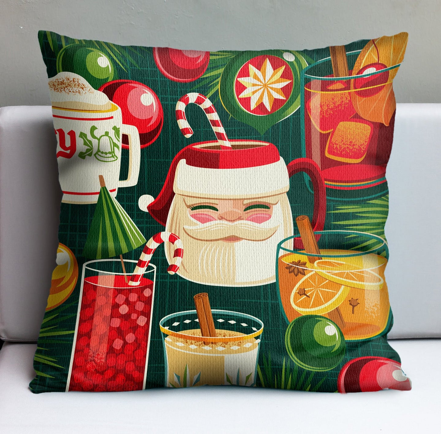 Jeff Granito's 'Warm Holiday Cheers' Pillow Cover - Ready to Ship! (FREE SHIPPING in U.S.)