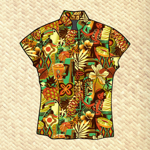 PRE ORDER, 'Island Memories' Classic Aloha Button Up-Shirt - Womens