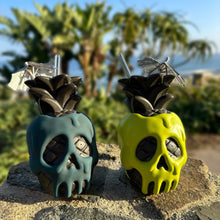 Load image into Gallery viewer, Jeff Granito&#39;s Poison Pineapple - Ceramic Tiki Mugs - Twilight Teal + Apple Green Limited Editions / Limited Time Pre-Order
