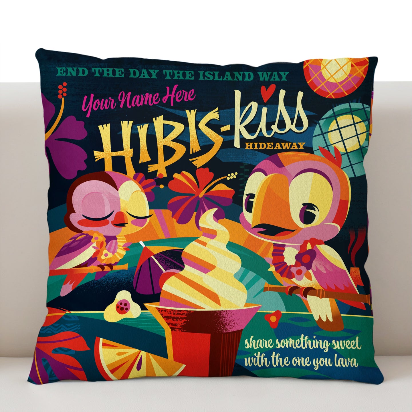 Hibis-Kiss Hideaway Personalized Pillow Cover - Limited Time Pre-Order