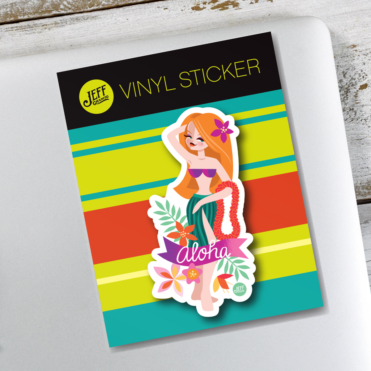 Ginger Hula Vinyl Sticker