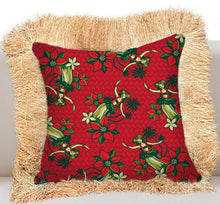 Load image into Gallery viewer, Jeff Granito's 'Happy Huladays' Pillow Cover with Fringe - Ready to Ship!
