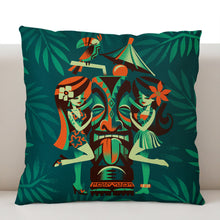 Load image into Gallery viewer, Jeff Granito&#39;s &#39;Menage A Tiki&#39; Pillow Cover - Ready to Ship! (FREE SHIPPING in U.S.)
