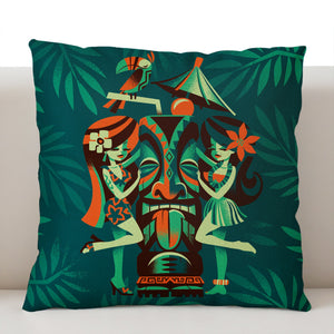 Jeff Granito's 'Menage A Tiki' Pillow Cover - Ready to Ship! (FREE SHIPPING in U.S.)