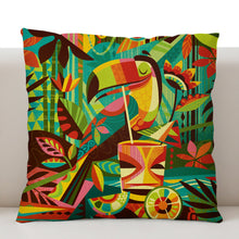 Load image into Gallery viewer, Jeff Granito&#39;s &#39;Tiki Toucan&#39; Pillow Cover - Ready to Ship! (FREE SHIPPING in U.S.)
