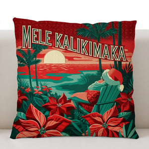 Jeff Granito's 'Mele Kalikimaka Sunset' Pillow Cover - Ready to Ship! (FREE SHIPPING in U.S.)