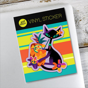Jeff Granito's 'Black Tiki Cat' Vinyl Sticker - Ready to Ship!
