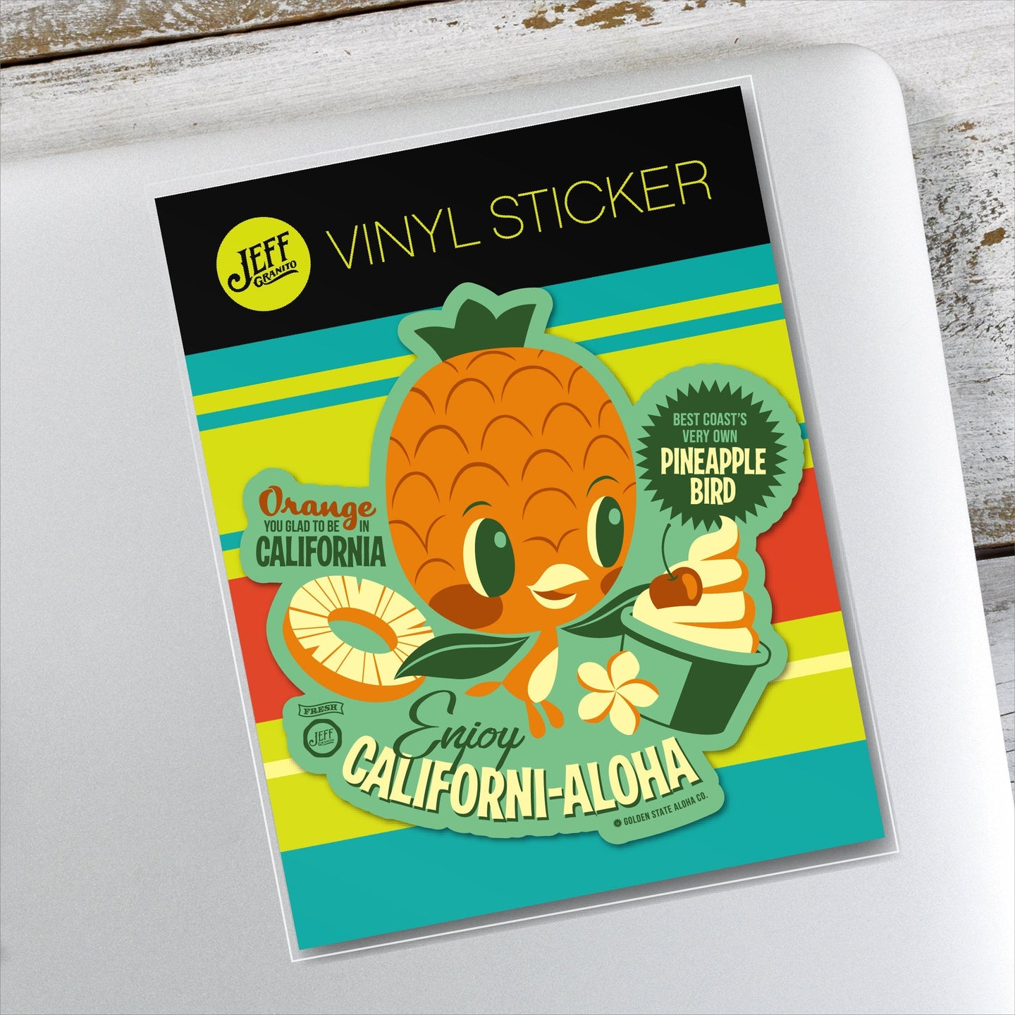 Jeff Granito's 'Pineapple Bird' Vinyl Sticker - Ready to Ship!