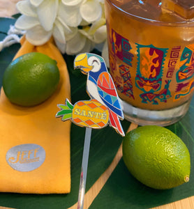 Cheers and Sante Metal Enamel Swizzle Stick - Ready to Ship!