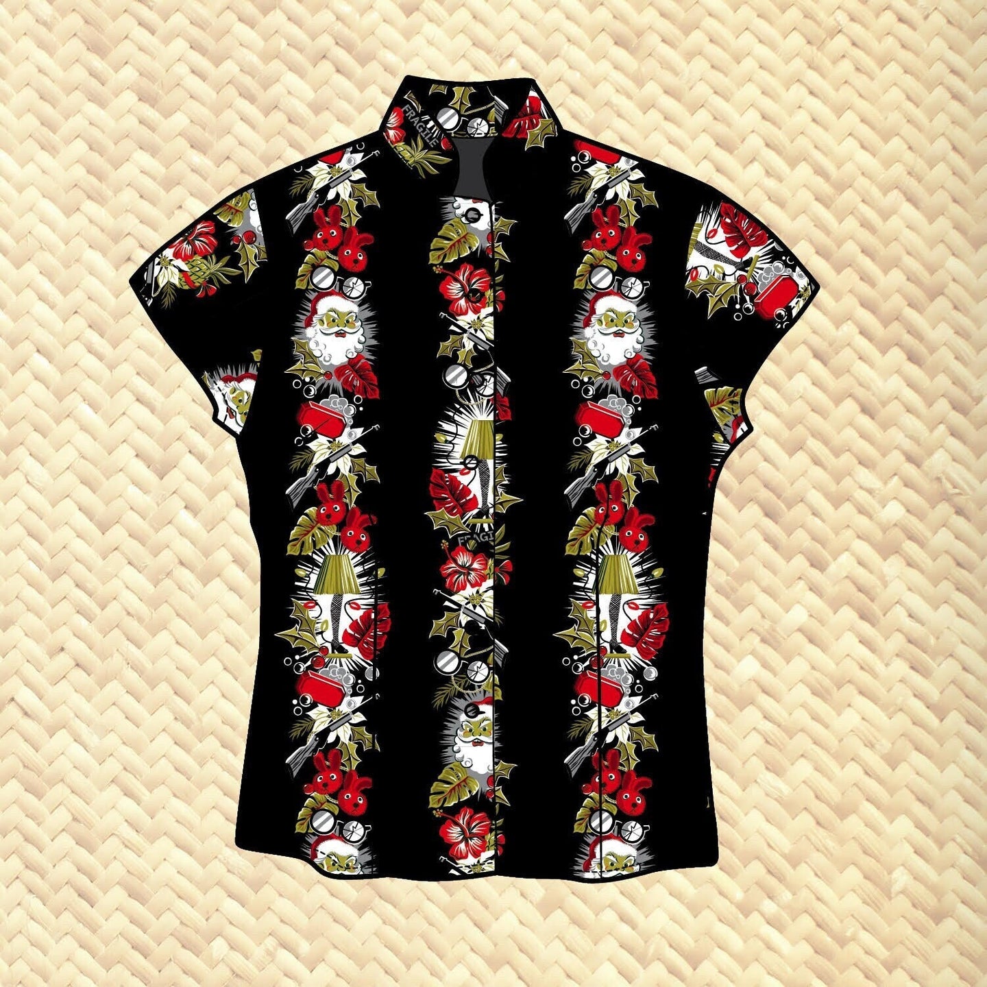 Jeff Granito's 'A Christmas' - Classic Aloha Button Up-Shirt - Womens - Ready-to-Ship!