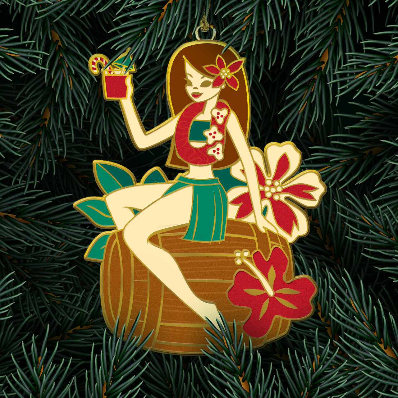 Jeff Granito's 'Christmas Vacation Hula Girl' Holiday Ornament - Rolling Pre-Order / Ready to Ship!