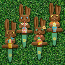 Load image into Gallery viewer, &#39;Tropical Bunny&#39; Metal Yard Stakes Set of FOUR (4) - Pre Order
