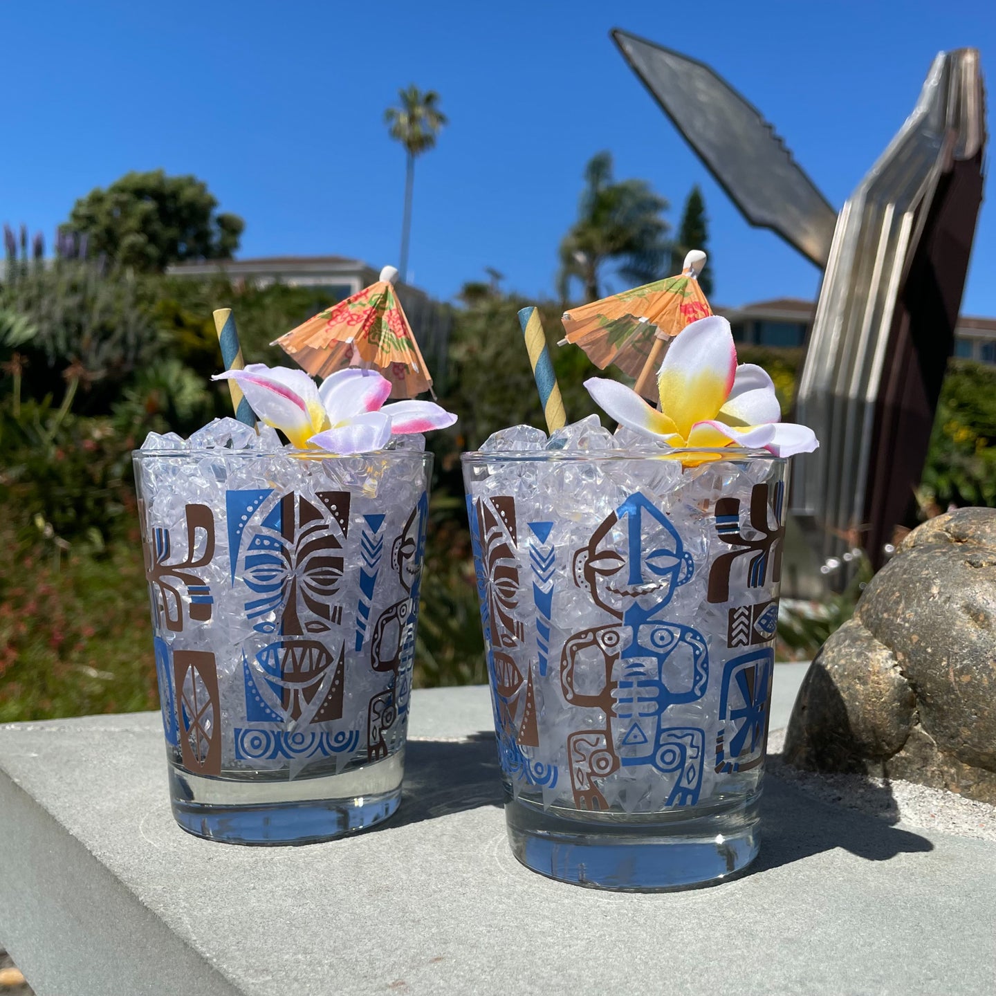 TikiLand Trading Co. X Jeff Granito 'Kihei Shores' Cocktail Glass Set