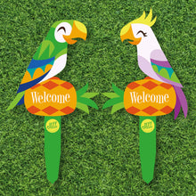 Load image into Gallery viewer, Birds Singing Welcome Yard Stakes Set of 2

