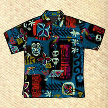 Load image into Gallery viewer, LAST CHANCE, Blue Tiki Safari Unisex Aloha Shirt
