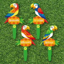 Load image into Gallery viewer, Birds Singing Words Yard Stakes Set of 4
