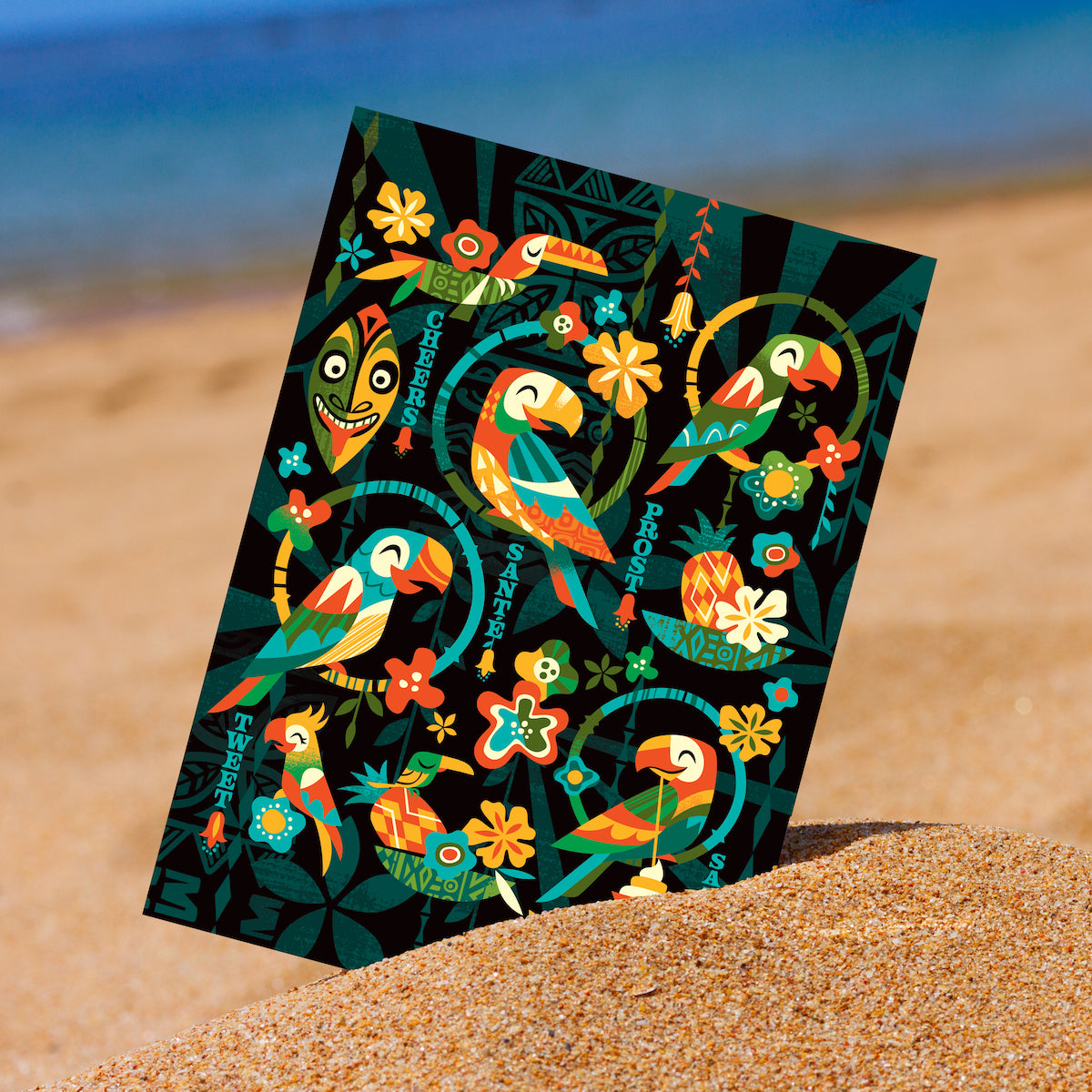 Jeff Granito's 'Birds Singing Words' 11X16 Inch Glass Cutting Board - Rolling Pre-Order / Ready to Ship! main image 0