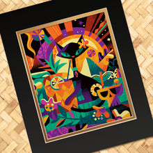Load image into Gallery viewer, Black Tiki Cat Print
