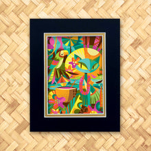 Load image into Gallery viewer, Blue Tiki Cat Print
