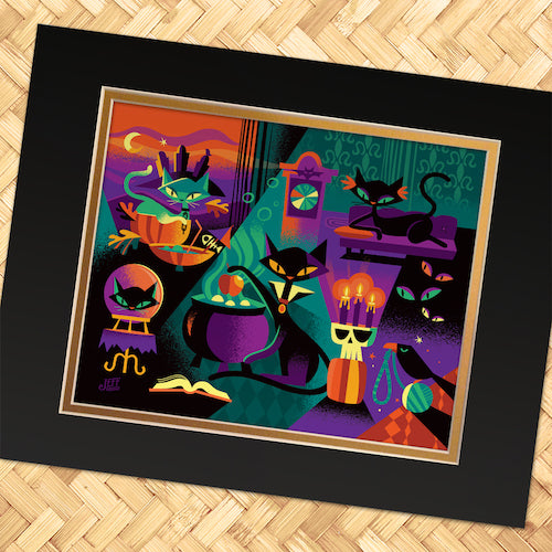 期間限定販売　BLACK CATS & MAGIC ポスター Cats Black Magic Print – Jeff Granito Designs