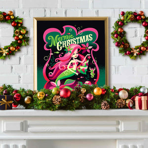 Emerald Mermie Christmas Print