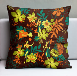 Hula Floral Pillow Cover