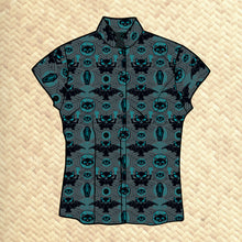 Load image into Gallery viewer, LAST CHANCE, &#39;Scaredy Cat&#39; Classic Aloha Button Up-Shirt - Womens

