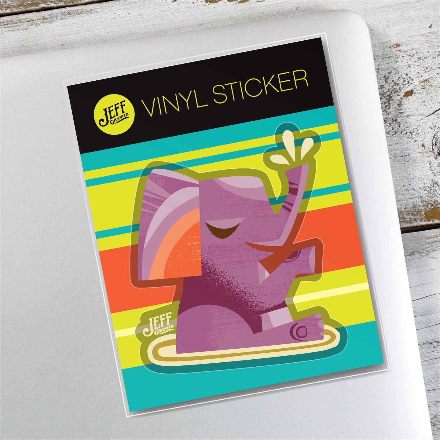 Jungle Elephant Vinyl Sticker
