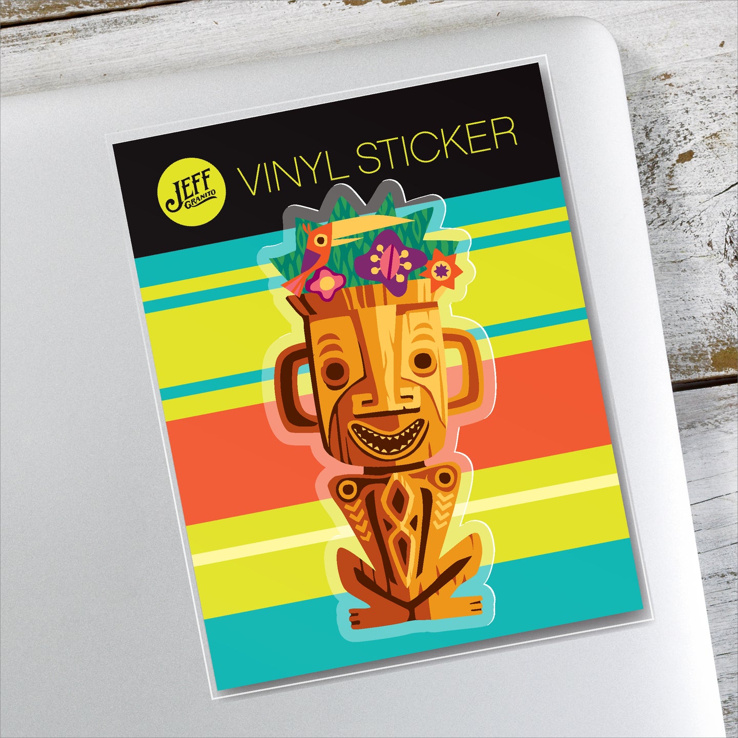 Tiki Planter Vinyl Sticker