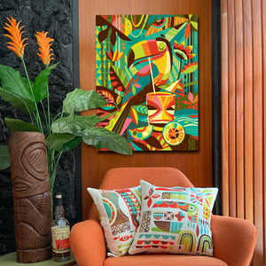 Tiki Toucan Autographed Canvas Giclee