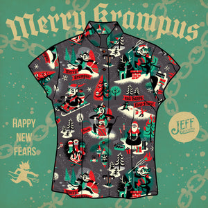 LAST CHANCE, Merry Krampus Womens Aloha Shirt