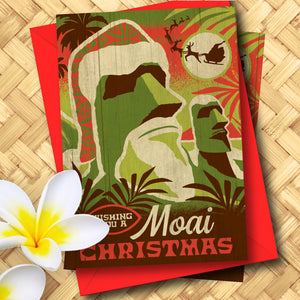 Moai Christmas Greeting Card Set of 20