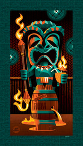 Tiki Portraits Set of Four 12X24 Autographed Gallery Canvas Giclees