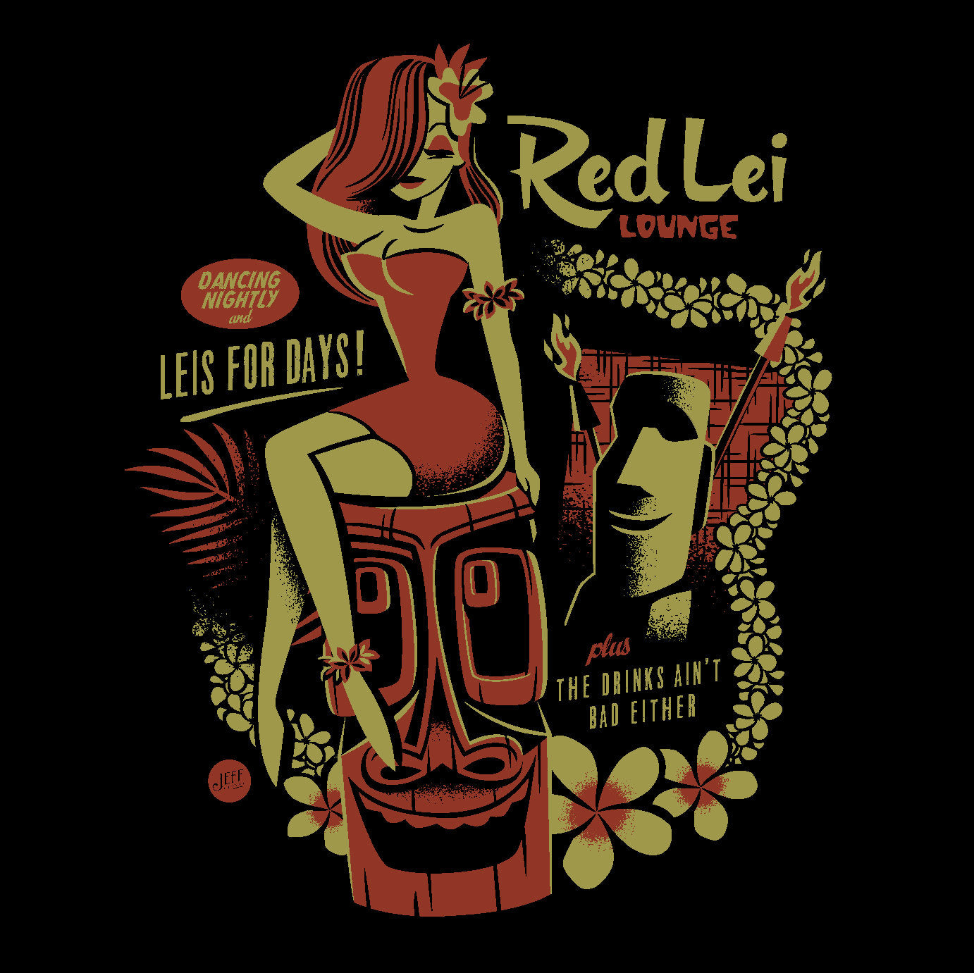 Red Lei Lounge Tee