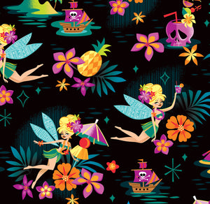 LAST CHANCE, Midnight Tiki Belle Aloha Skirt with Pockets