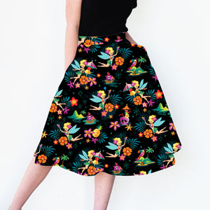 LAST CHANCE, Midnight Tiki Belle Aloha Skirt with Pockets