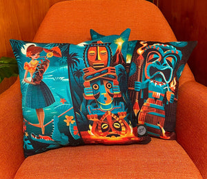 Tiki Portraits Pillow Cover
