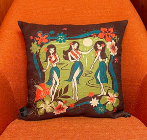 Hula Floral Pillow Cover