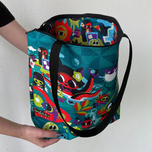 Load image into Gallery viewer, Black Lagoon Zipper Tote
