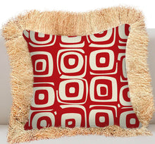 Load image into Gallery viewer, Starlit Floral Double Sided Pillow Cover with Grass Skirt Fringe
